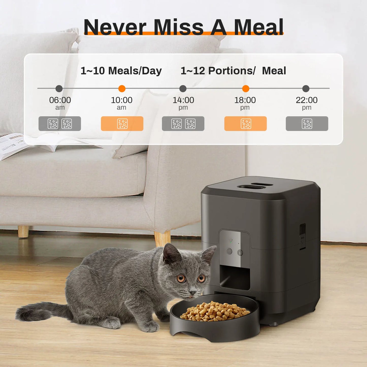 Alimentador inteligente para mascotas: ¡dispensador automático de comida para gatos y perros!